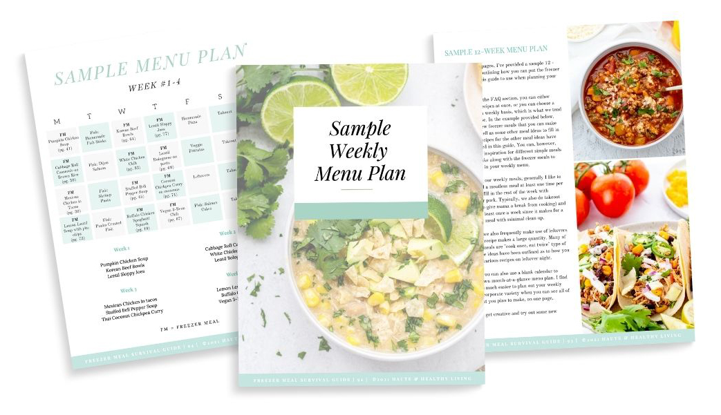Sample Weekly Freezer Meal Plan