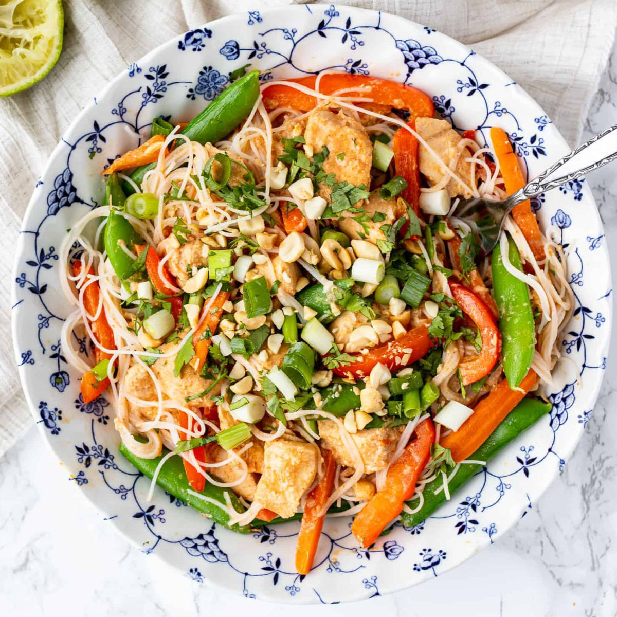 plate of Thai Peanut Chicken