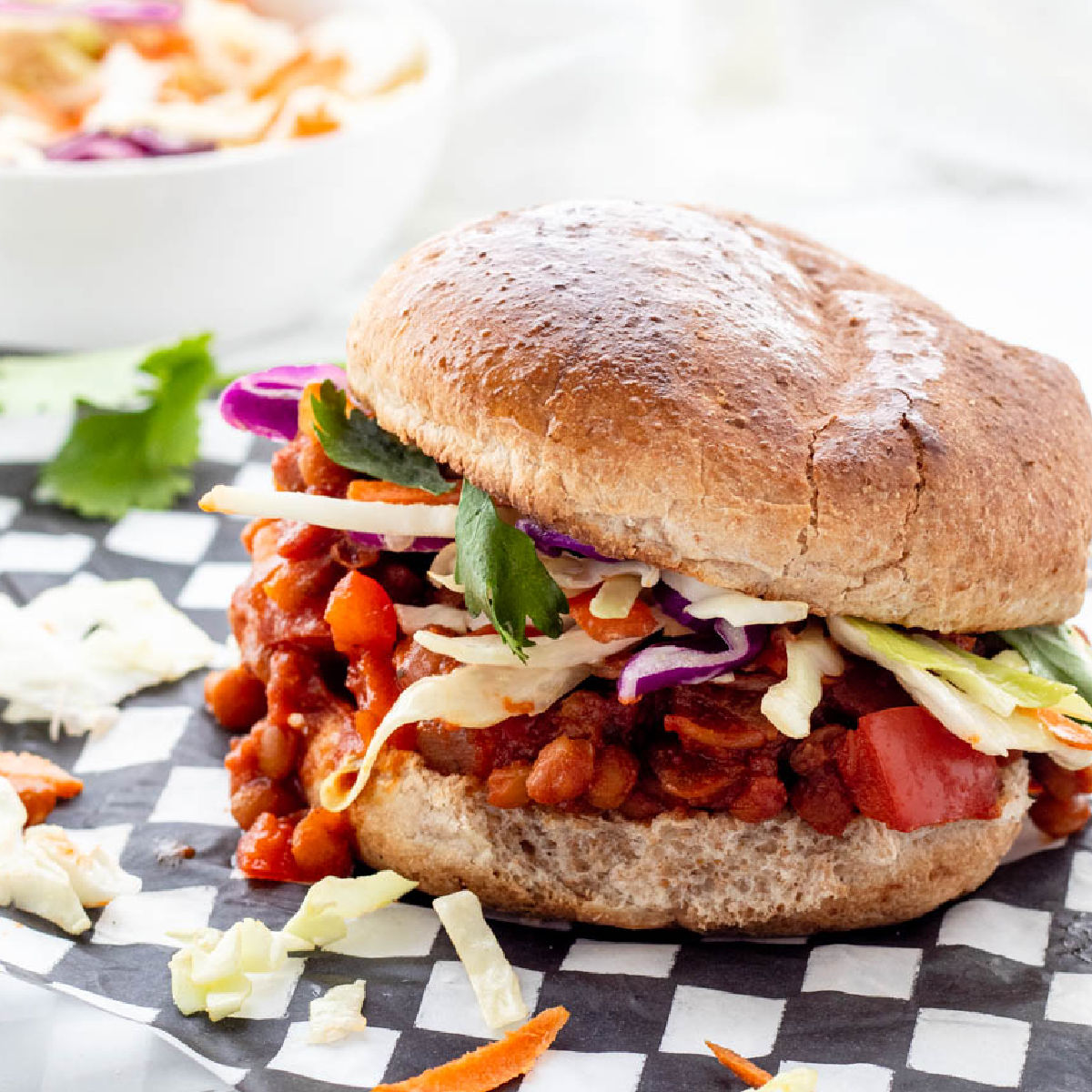 Lentil Sloppy Joe Burger